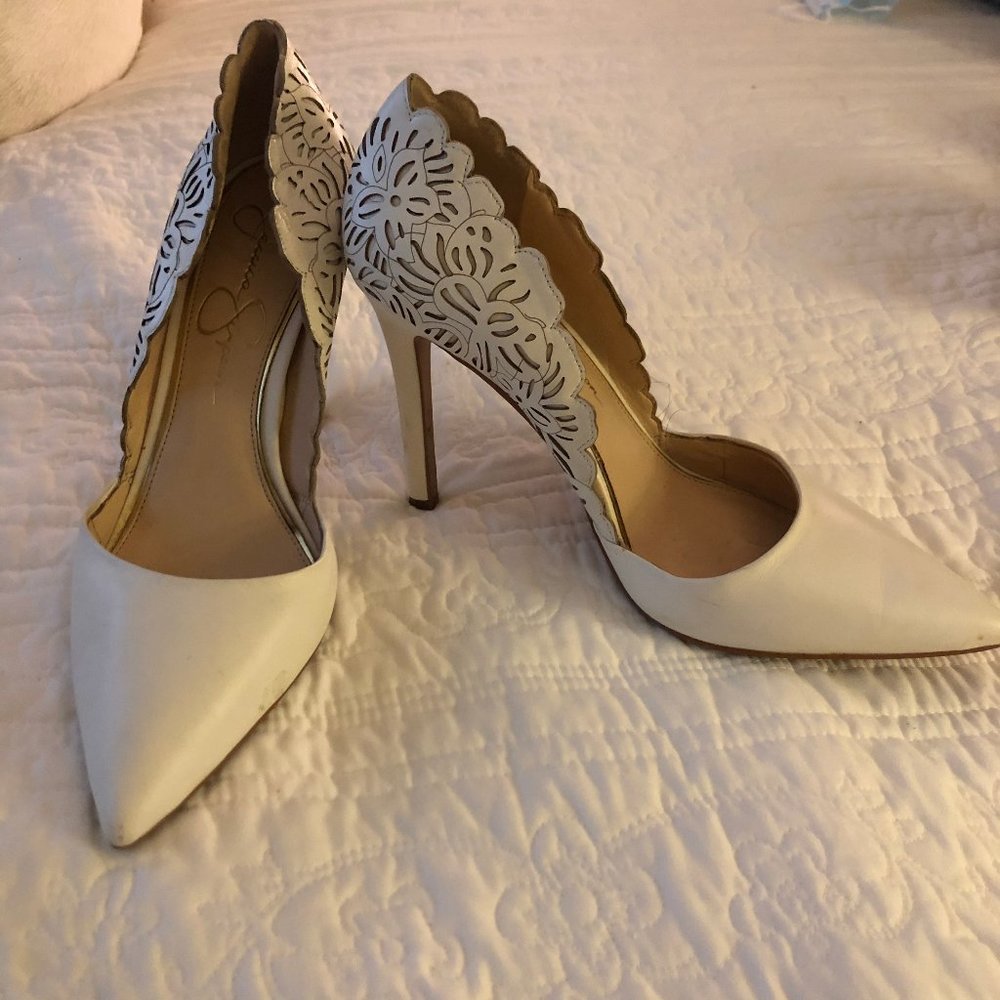 Jessica Simpson Pointed Toe White Pump